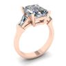 スリーストーン エメラルドとバゲット ダイヤモンドの婚約指輪 ローズゴールド, 画像 4