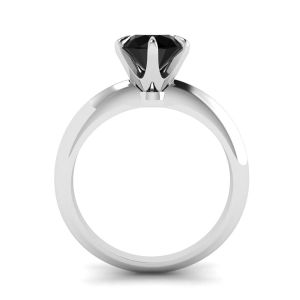 1カラットのブラックダイヤモンドを使用した婚約指輪 - 写真 1