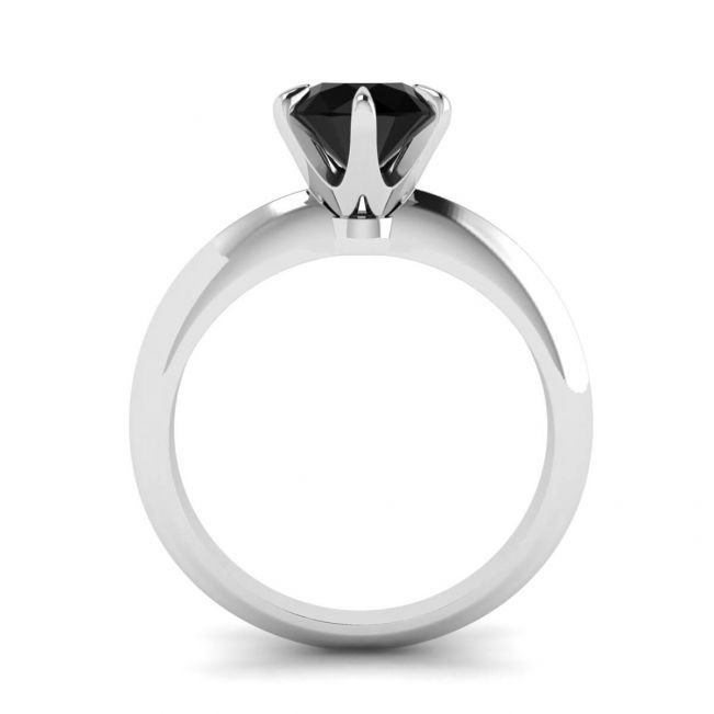 1カラットのブラックダイヤモンドを使用した婚約指輪 - 写真 1