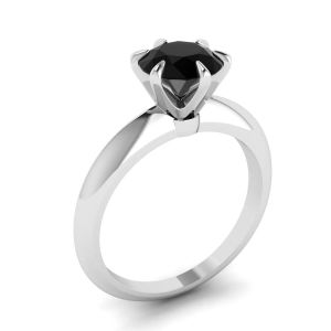 1カラットのブラックダイヤモンドを使用した婚約指輪 - 写真 3