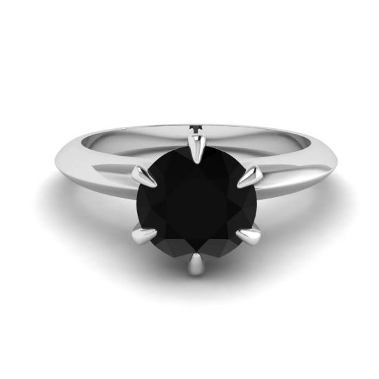 1カラットのブラックダイヤモンドを使用した婚約指輪, 画像を拡大する 1