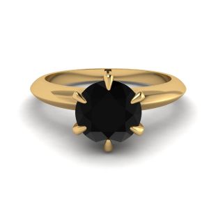 婚約指輪 イエローゴールド 1カラット ブラックダイヤモンド