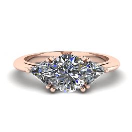 スリー ダイヤモンド リング (18K ローズゴールド)