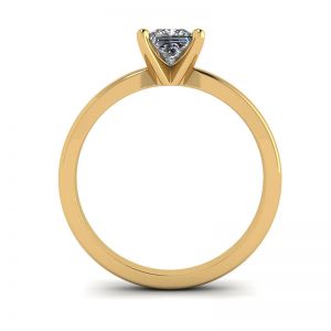 プリンセス ダイヤモンドを使用したミックス ゴールド エンゲージメント リング - 写真 1