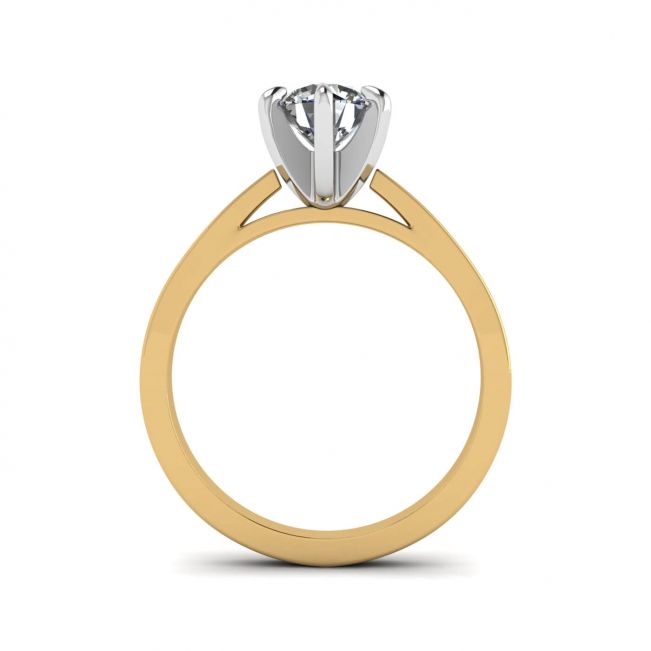 ダイヤモンドを使用したミックスゴールドの婚約指輪 - 写真 1