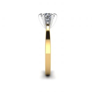 ダイヤモンドを使用したミックスゴールドの婚約指輪 - 写真 2