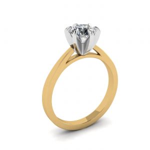 ダイヤモンドを使用したミックスゴールドの婚約指輪 - 写真 3