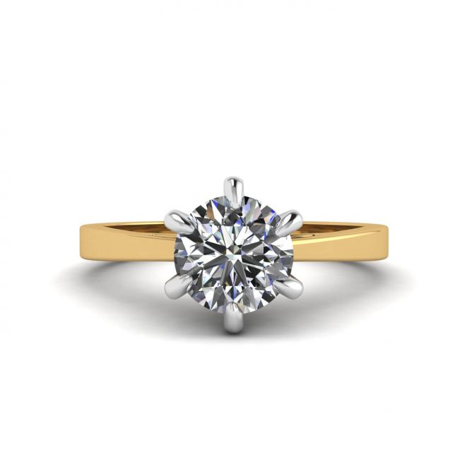 ダイヤモンドを使用したミックスゴールドの婚約指輪