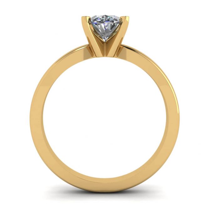 オーバル ダイヤモンド リング (18K イエロー ゴールド) - 写真 1