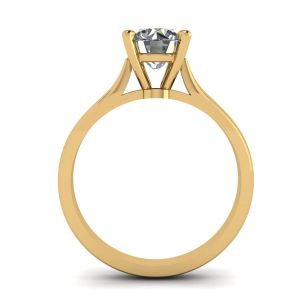 イエローゴールドのダイヤモンド 1 個付きクラシック ダイヤモンド リング - 写真 1