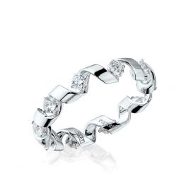 0.64 ct ダイヤモンド付きリング (18K ホワイトゴールド) - Ruban コレクション